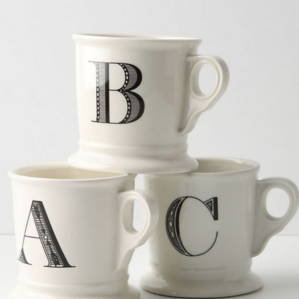 Anthro Initial Mug - B - Picture 3 of 3